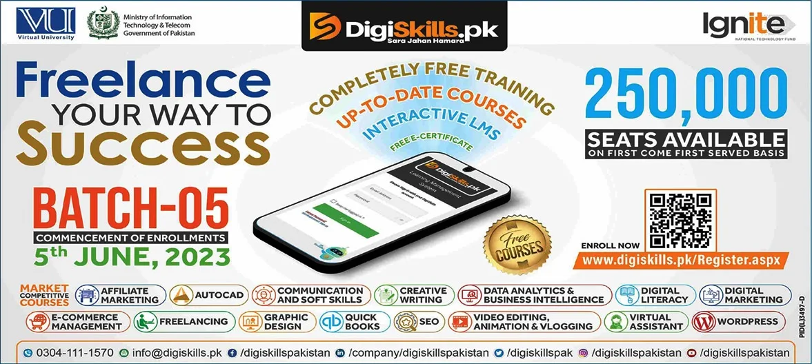 DigiSkills Pakistan Free Online Courses 2023