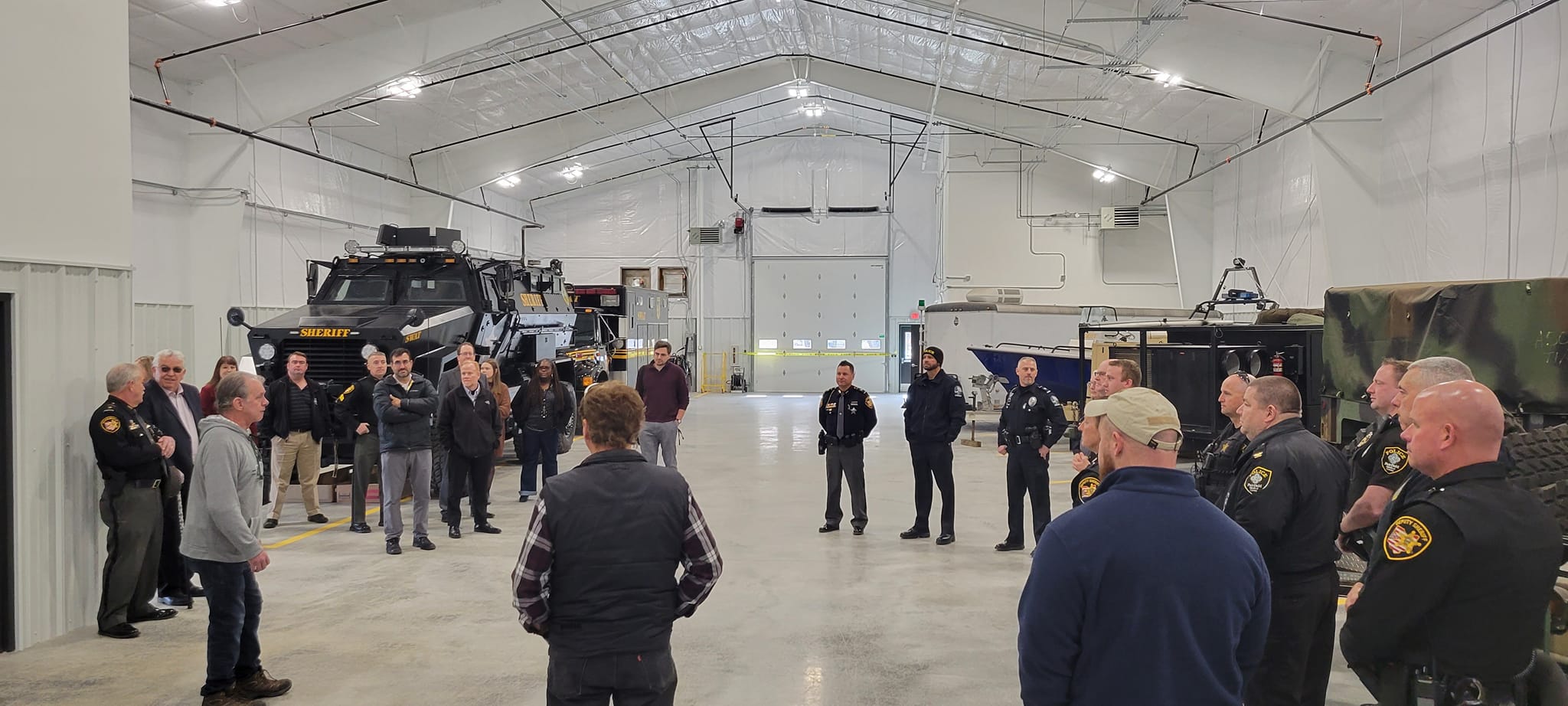 gathering in pole barn building