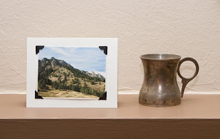 photo of a greeting card on a mantle