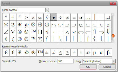 cara membuat bullet and numbering di word 2007