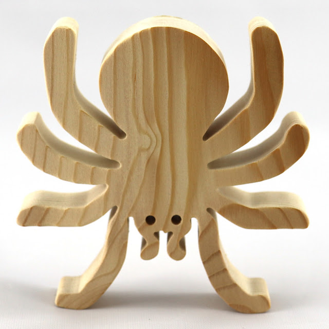Handmade Wood Toy Halloween Spider Cutout Animal Toy