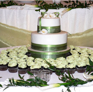 supporting a wedding cake