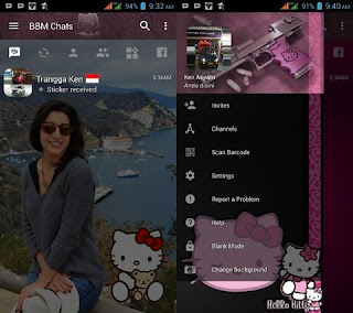 BBM MOD Change Background with Hello Kitty (Dark Style)