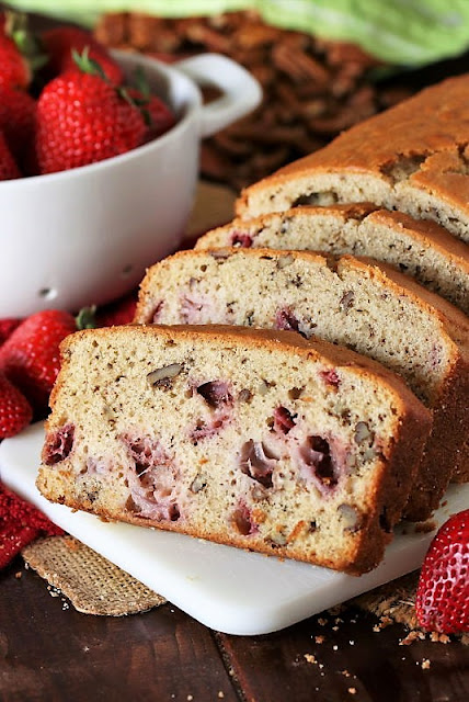 Slice of Fresh Strawberry Bread Image