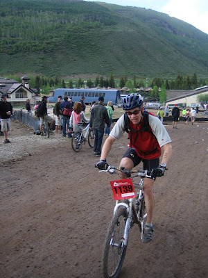 Me feeling exhausted starting the 3rd lap of the MTB race