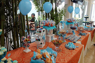 mesa de dulces bautizo - candy bar - dessert table - blue