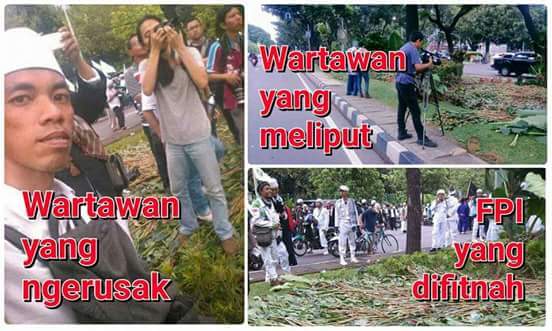 Dituduh Rusak Taman, FPI: Wartawan yang Merusak, Wartawan yang Liput, FPI yang Difitnah