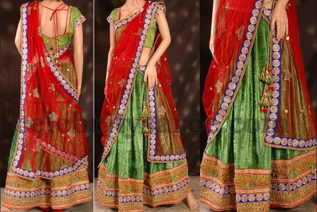 Eye Catching Velvet Half Saree