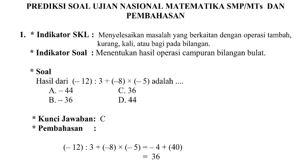 Berikut ini penulis sajikan Soal LatihanYang saya Susun Untuk Pengunjung   Download Soal UAS Matematika Kelas 7 SMP/MTs Semester 1 2017/2018 danPembahasan SMAN 1 TUMIJAJAR