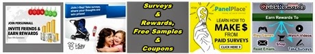 Surveys & Rewards, Free Samples & Coupons