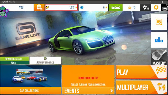 Halaman Awal Asphalt 8 Airborne