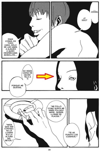 Como ejemplo esa mirada de la chica es clave en la conversación.