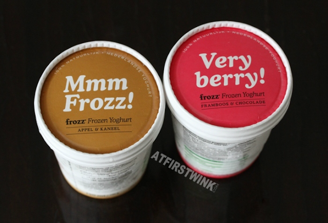 Frozz Frozen Yoghurt 150 ml cups (apple cinnamon) appel & kaneel (raspberry chocolate) framboos & chocolade
