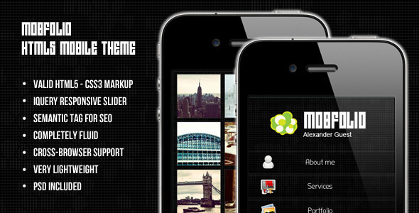 Mobfolio HTML5 Mobile Theme - Mobile Site Templates