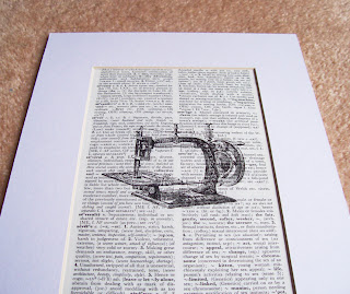 image of sewing machine art print vintage dictionary