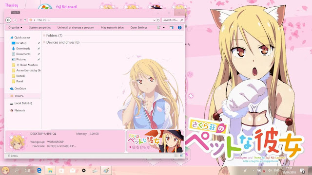 Sakurasou no Pet na Kanojo Theme Win 10 Ver. 1803 by Enji Riz Lazuardi