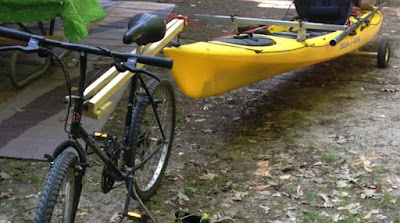 Living Prepared ---: Kayak Towed with a Bicycle