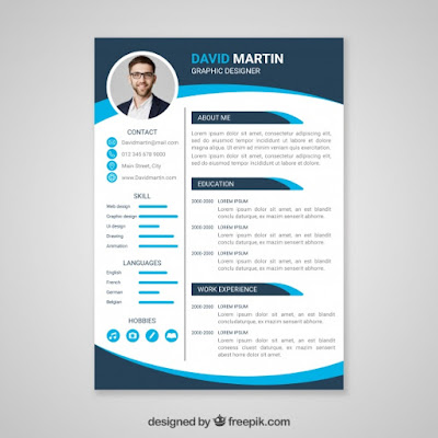 Template CV Biru Modern Desain Gratis