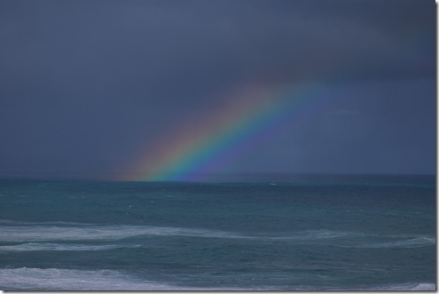 rainbow over sea