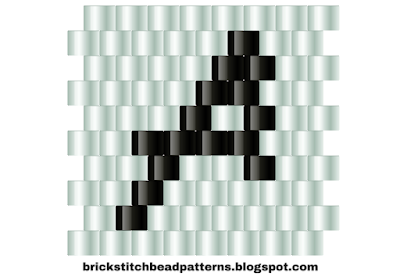 Free brick stitch beaded alphabet pattern letter A download.