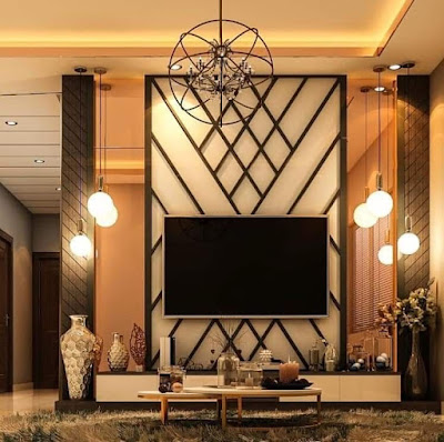 how to decorate around a tv on a large wall