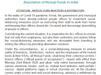 Covid-19 pandemic threat : ATTENTION - MUTUAL FUND INVESTORS & DISTRIBUTORS  