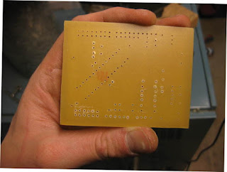 Drilling PCB with a broken bit causes breakthrough problems on reverse side