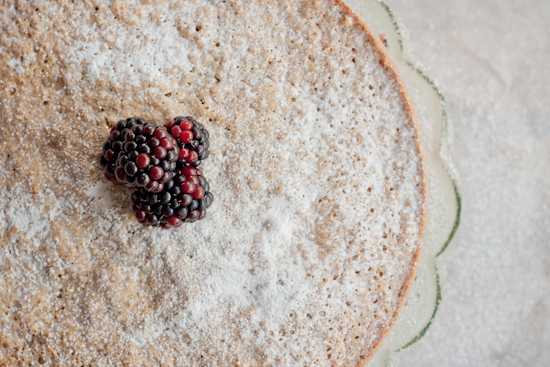 blackberry and coconut olive oil cake