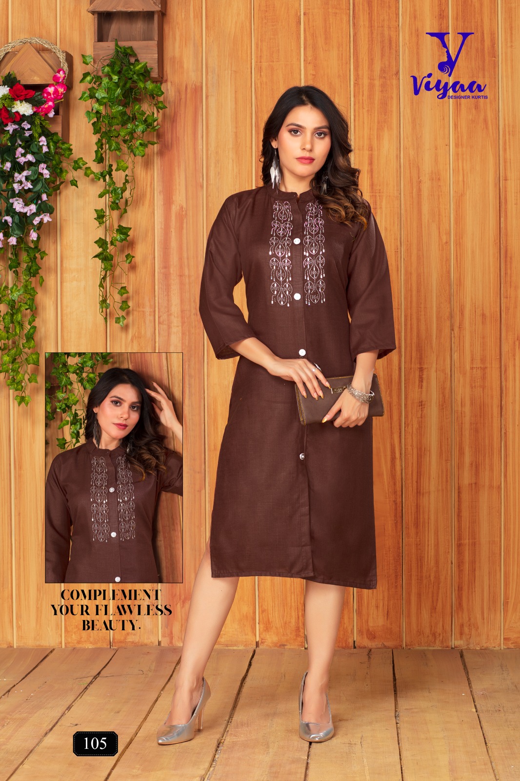 Details 115+ plain brown kurti super hot