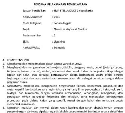 RPP Bahasa Inggris SD Kurikulum 2013 Revisi Kelas 1, 2, 3, 4, 5, 6 Semester 1 Semester 2