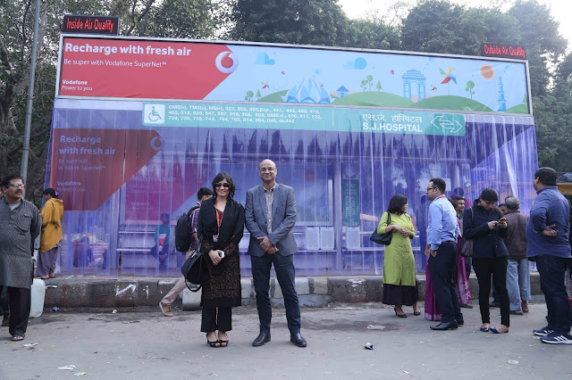 VODAFONE LAUNCHES AIR PURIFYING BUS SHELTER AT SAFDARJUNG #besuper 