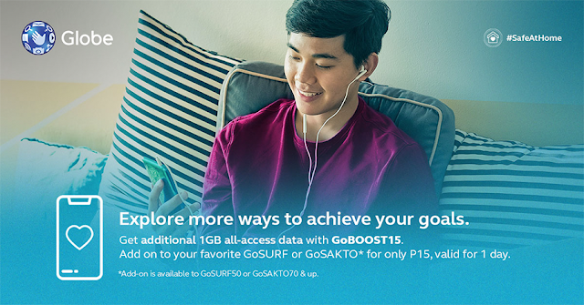 Globe GoBOOST15: 1GB data addon for GoSurf50, GoSakto70 and up