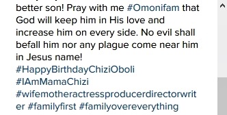 I Wanted a Daughter So Bad But... - Actress, Omoni Oboli's Birthday Tribute to Her 3rd Son (Photos)