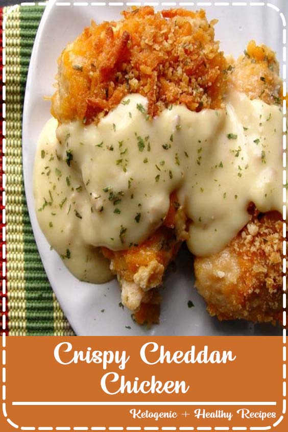 Crispy Cheddar Chicken from Jamie Cooks It Up! This is one of the most popular recipes on my site and for good reason! Super easy, super delicious! #crispychicken, #chickendinner, #bestchickenrecipes, #jamiecooksitup