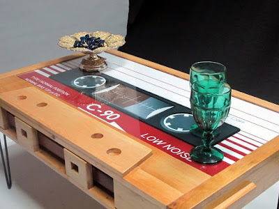 gigantic cassette tape coffee table