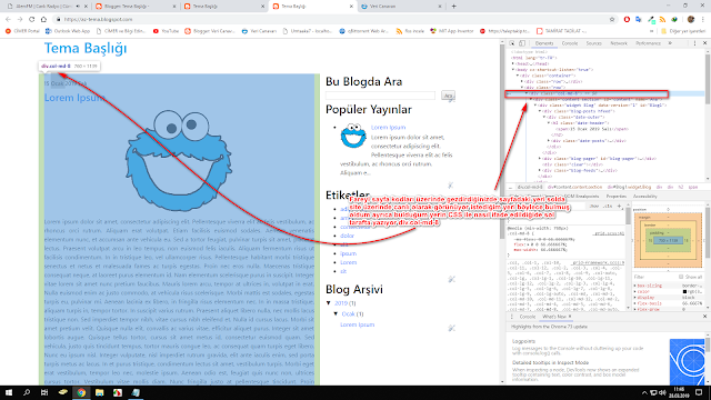 Geliştirici araçlarını kullanarak CSS Tasarımı Yapmak