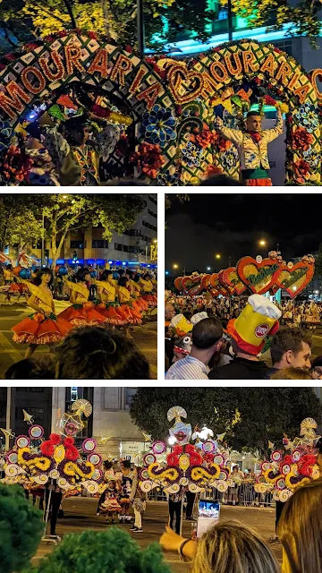 Collage of pictures from the parade during the Festas de Lisboa in Lisbon in June