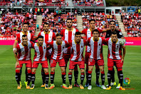 GIRONA F. C. - Gerona, España - Temporada 2017-18 - Bernardo, Christian Stuani, Pedro Alcalá, Aday y Borja Iraizoz; Borja García, Portu, Paolo Maffeo, Pere Pons, Muniesa y Álex Granell. GIRONA F. C. 2 (Stuani 2) CLUB ATLÉTICO DE MADRID 2 (Correa, Giménez). 19/08/2017. Liga de 1ª División, jornada 1. Gerona, España, estadio Municipal de Montilivi.