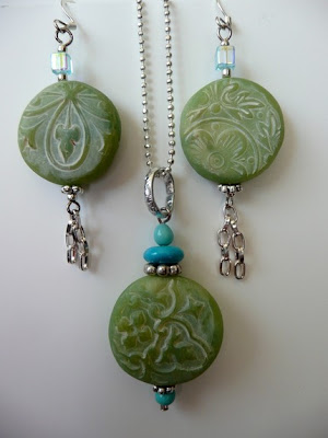 polymer clay faux jade jewelry