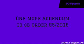 One More Addendum To SB Order 05/2016