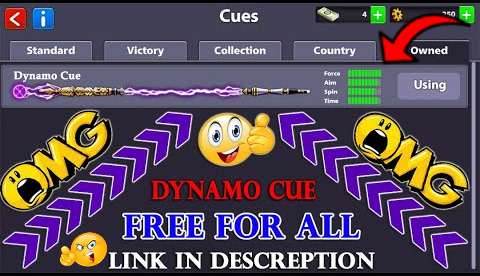 8 Ball Pool Free Dynamo Cue Link Reward For All.. Link in Description