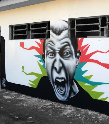 mural art, face graffiti, wall graffiti