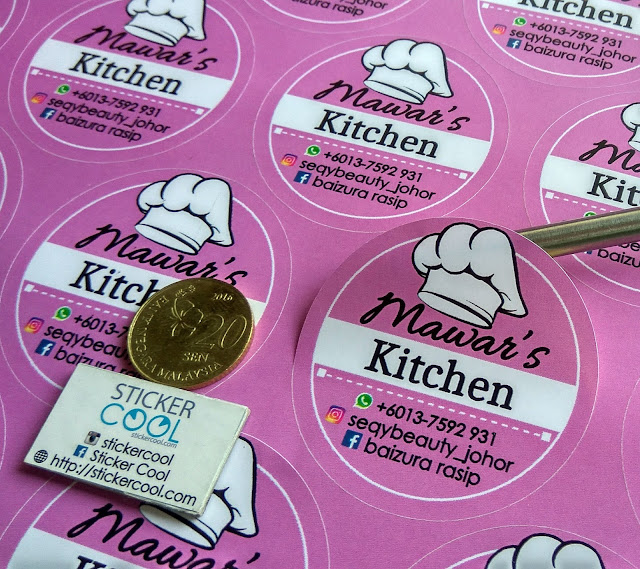 stiker sticker kahwin sticker produk product mudah bagus kalis air waterproof print sticker kuih raya kek biskut buat sticker tempah sticker murah label nama kahwin produk product perniagaan bisnes majlis bulat biasa gold silver transparent lutsinar