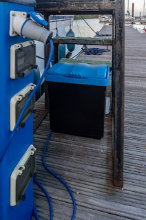 Photo of our new salt bin under Ravensdale's boarding steps