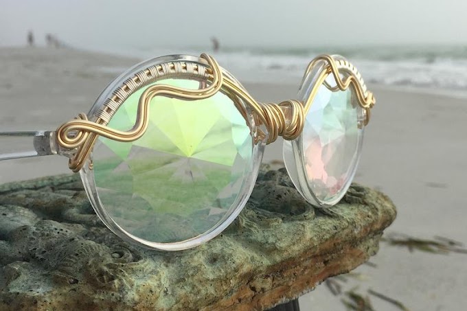 Handcrafted Wire Wrapped Diffraction Glasses <> Party Glasses for him or her <> Kaleidoscope Trippy Fractal EDM <> Burning Man Festival