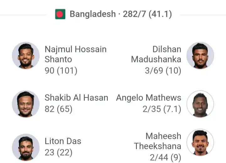 Bangladesh vs sri lanka match kaun jita world cup 2023