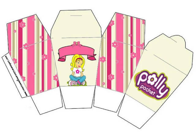 Polly Pocket in Pink and Purple Free Printable Chinese Take Away Box.