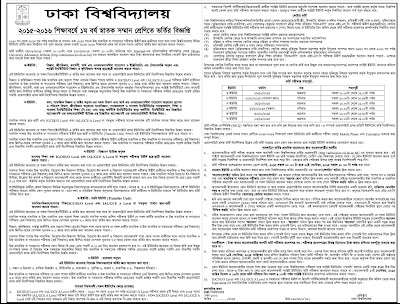 Dhaka University Admission Notice 2015