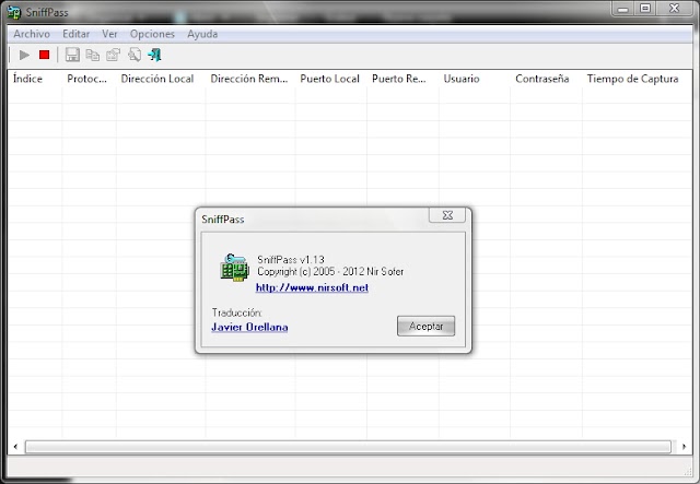 SniffPass v1.13 [Sniffer de monitoreo de contraseñas]