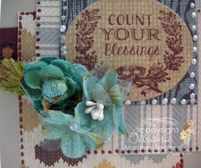 fall blue scraps card detail flowers